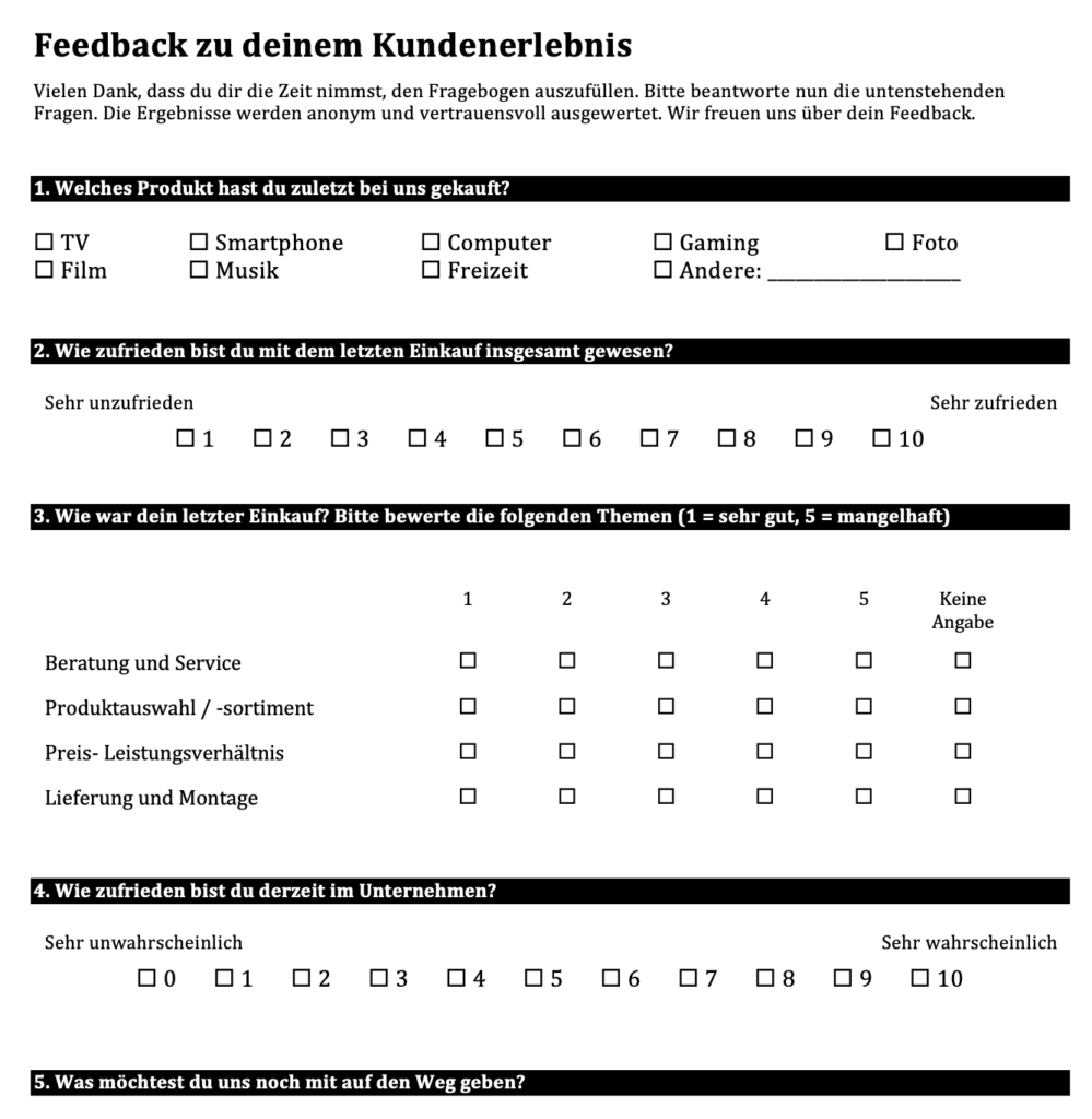 kundenzufriedenheit fragebogen